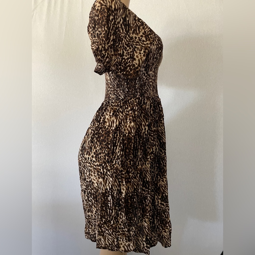Motherhood Maternity Animal Print Brown Dress  Sz Medium - Picture 4 of 9